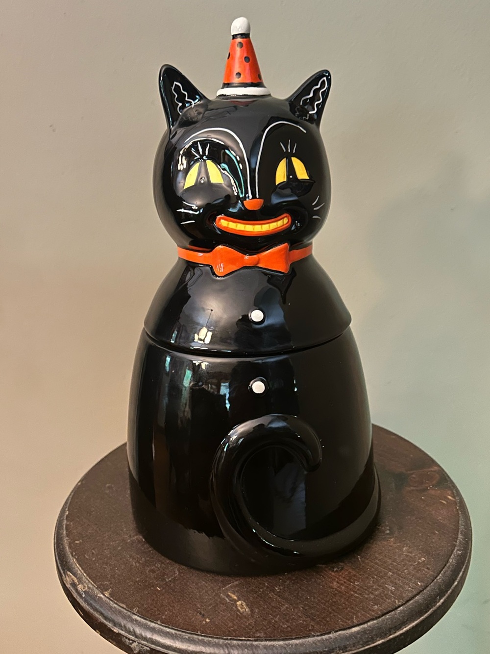Carnival Cottage Magenta Jack The Black Cat 12 in. Canister Johanna Parker